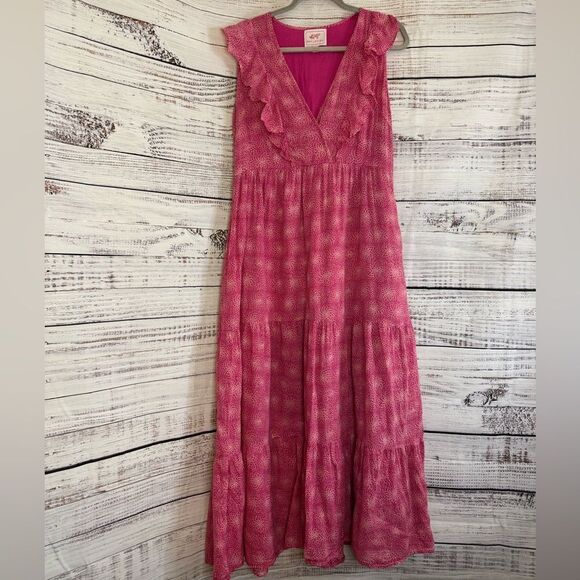 Banjanan Dress‎ Womens Sz Large Banjanan Beautiful Super Soft Maxi Cotton Tiered - Picture 2 of 14
